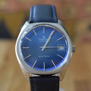 Vintage Certina Blue Ribbon Volvo Automatic Date 1977 Blue Dial
